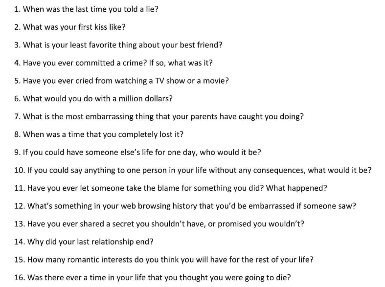 2765 Flirty Truth Or Dare Questions 2021 Boy S Girl S