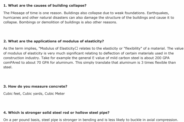 civil engineering Interview