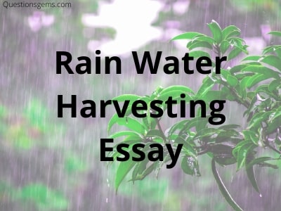 rain water harvesting essay